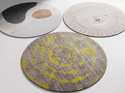 Round Area Rugs with Abstract Animal And Spiral Patterns for Modern Home Decor 3d model