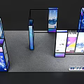 Booth Design Creative Booth Aluminum Booth Design Simple Style Four-sided Opening Simple Design Exhibition Booth Exhibition Display 3d model