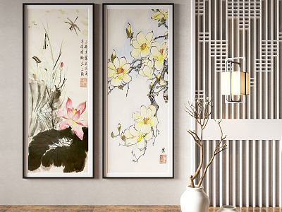 New Chinese Plant Painting Decorative Painting model