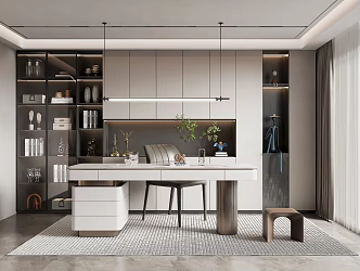 Modern Study Home Study 3d model
