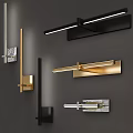 Modern Black Metal Wall Sconces With Sleek Linear Design For Home Lighting Decoration