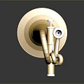 Golden Brass Trumpet with Shiny Keys and Reflection as Household Decorative Item