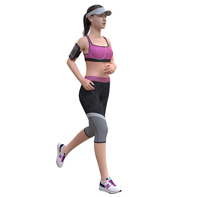 Modern Girl Running Girl 3d model