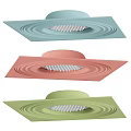 Colorful Round Rainfall Shower Heads In Blue Pink And White Finishes