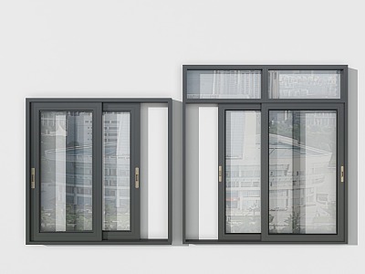 modern sliding window 3d model