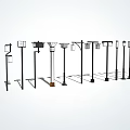 Various Styles Outdoor Lights With Different Lamp Heads And Pole Designs