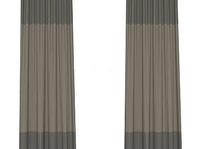 Gray Two Tone Fabric Curtains For Modern Home Window Decoration 3d model