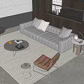 Modern Sofa Coffee Table Combination Sofa 3d model