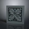 Decorative Square Household Item With Intricate Leaf Carved Pattern Design 3d model