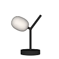 Modern Table Lamp With White Rounded Shade And Black Stem Base 3d model