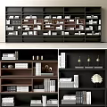 Modern Open Shelf Bookcase With Organized Books And Decorative Items 3d model