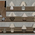 medieval table lamp pottery jar table lamp ornaments combination 3d model