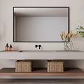 Silent wind wash table mirror combination 3d model