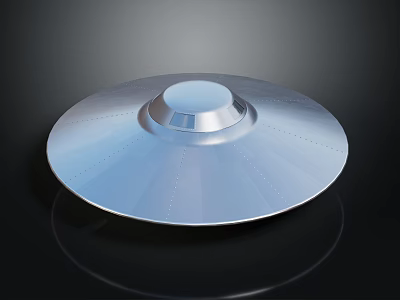 Metallic Silver Disc Shaped Spacecraft Prototype For Advanced Deep Space Exploration Missions 3d model