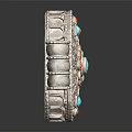 Elegant Silver Filigree Fashion Pendant With Turquoise And Coral Decorative Stones