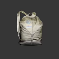 Tan Canvas Backpack With Leather Accents Colorful Patch And Zipper Closure