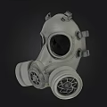 Classic Gray Gas Mask Design With Dual Lenses And Side Filters Features