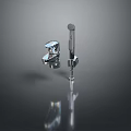 Modern Chrome Bathroom Faucet And Handheld Shower With Polished Metal Finish