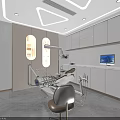 Modern Dental Clinic Interior Design With Dental Chair Medical Equipment And Cabinets