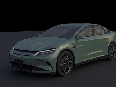 Sleek Light Green Electric Sedan With Smooth Lines And Black Wheels Modern Design 3d model