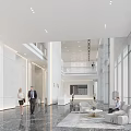 Elegant Modern Office Lobby Reception Space With Comfortable Lounge Seats And Sleek Marble Interior Design