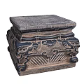 Traditional Carved Stone Sculpture With Intricate Patterns And Classical Design