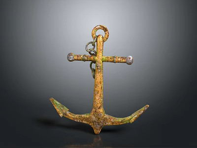 Rustic Metal Decorative Anchor With Vintage Design For Home Decor Accent 3d model
