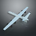 White Unmanned Aerial Vehicle With Long Wings And Multiple Propellers