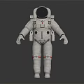Astronaut In White Spacesuit With Helmet Backpack And Full Body