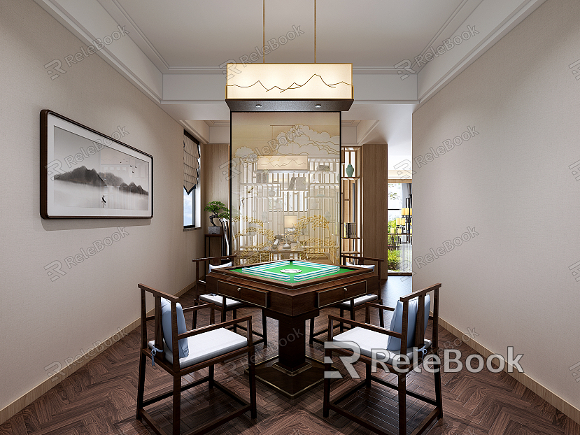 New Chinese Chess Room Chess Room Tea Room model