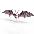 Mythical Dragon Figurine With Large Detailed Wings White Body And Purple Membranes