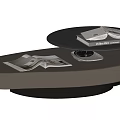 Sleek Modern Coffee Table With Double Layer Design Books Magazine And Clock On Black Base