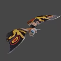 Colorful Moth With Detailed Eyes And Patterned Wings In Flight