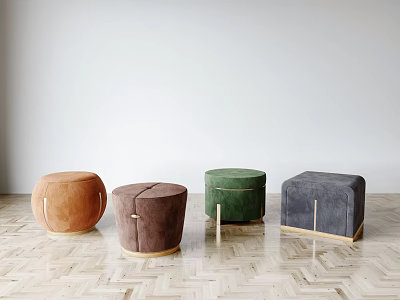 Light Luxury Sofa Stool Footstool Pedal 3d model