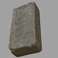 Gray Construction Brick Featuring Textured Surface And Weathered Solid Structure 3d model