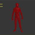 Detailed Black Red Spider Man Costume Character Model In Standing Pose