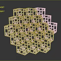 White Intricate 3D Geometric Cube Structure With Symmetrical Grid Design Model 3d model