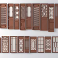 Wooden Casement Windows with Diverse Grid Patterns and Classic Designs 3d model