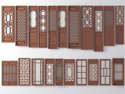 Chinese doors and windows, ancient doors and windows 3d model