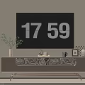 Elegant Light Luxury TV Cabinet With Exquisite Ornaments And Potted Plant For Cozy Living Room
