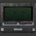 Vintage Sci Fi Control Panel With Green Screen Display Numeric Keypad Red Buttons And Gray Enclosure