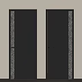 Modern Black Hinged Doors With Silver Decorative Patterns For Contemporary Interior Design 3d model