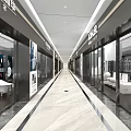 Modern Shopping Mall Store Corridor With Glass Storefronts Displaying Smart Bathroom Fixtures Toilets And Sinks