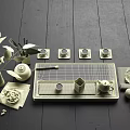 New Chinese Tea Set Teapot Tea Tray Combination 3d model