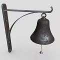 Vintage Metal Decorative Ornament Set With Wall Mounted Bell And Bracket