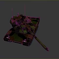 Detailed Camouflaged Military Tank With Long Cannon Barrel And Antenna Design
