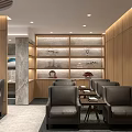 Modern Lounge Area Interior With Wooden Decor Comfortable Seating TV Screen And Green Plants