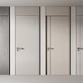 Modern Hinged Doors In Various Wood Grain Tones With Metal Handles