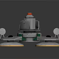 Industrial Mechanical Device With Red Top Metal Bases Green Gaskets And Yellow Edges