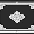 Classic Ceiling Design With Diamond Shaped Carving And Ornate Border 3d model